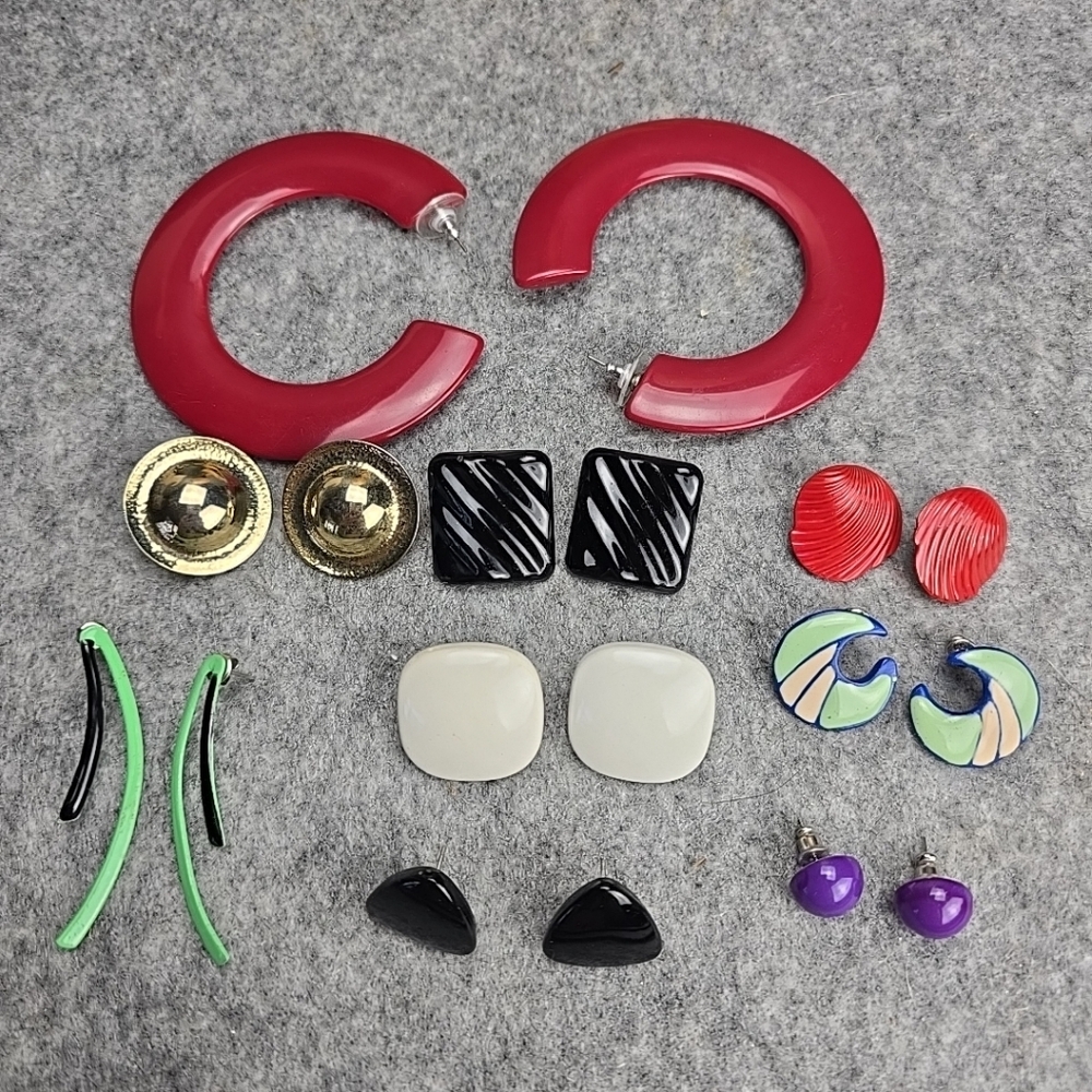 Lot of 80's Earrings 9 Pair